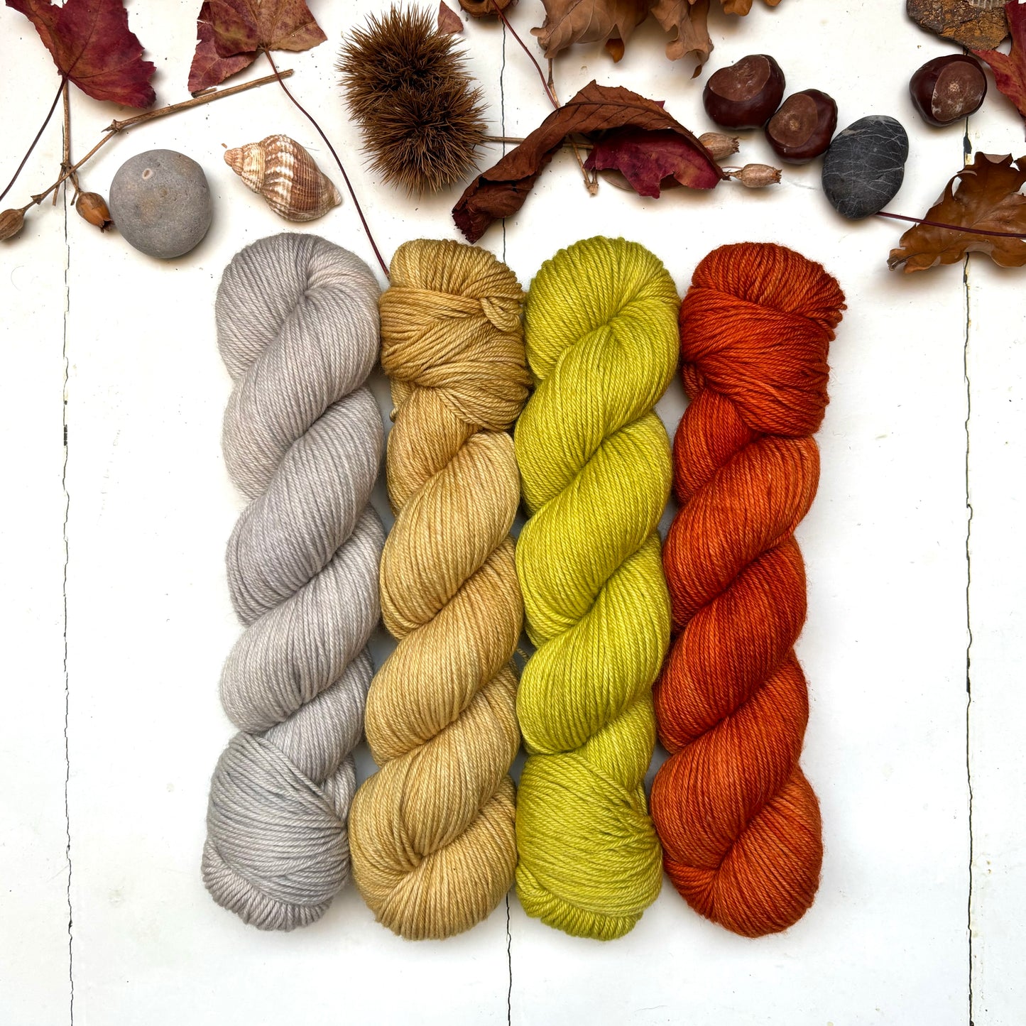 Four skein yarn pack – hoo | DK sock – gleam