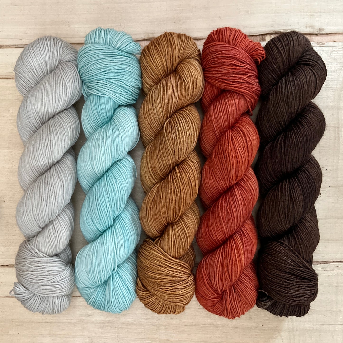five skein hoo | sock yarn pack - an autumn morning
