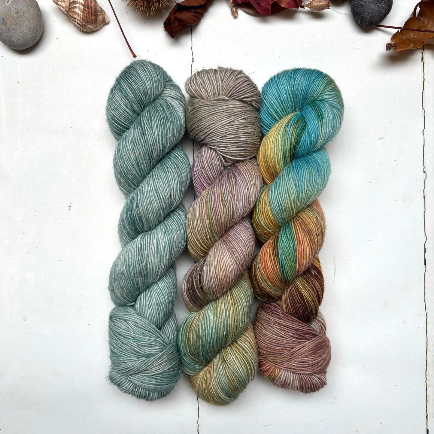 three skein fade – cade | singles – yarn pack – autumn mornings