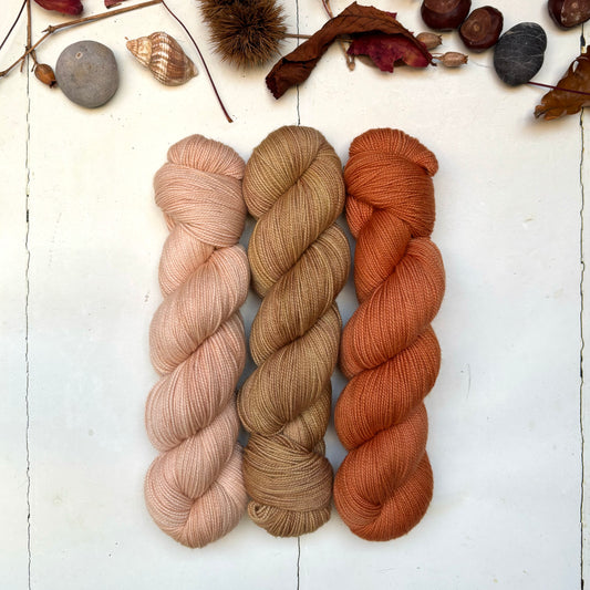 Three skein yarn pack – moor | fingering/4ply – warm