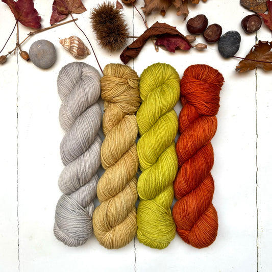 Four skein yarn pack – hoo | DK sock – gleam