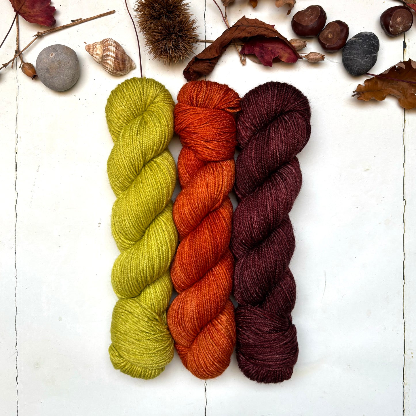 Three skein yarn pack – hoo | DK sock – bright