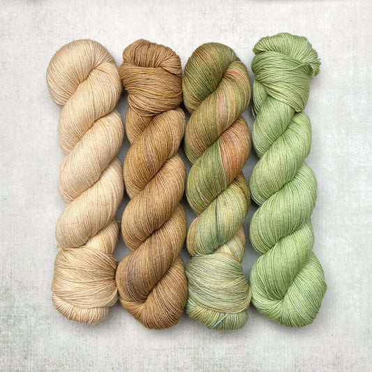 four skein yarn pack - pightle | fingering/4ply - the spring light