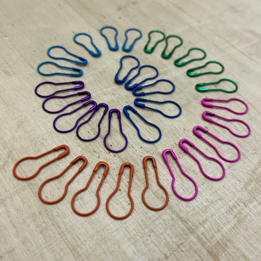 30 bulb safety pin stitch markers - brights