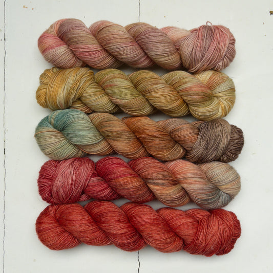 five skein fade – cade | singles – yarn pack – blooming
