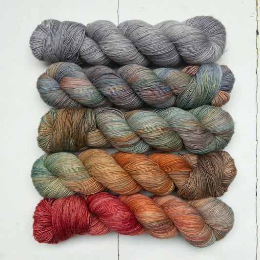 five skein fade – cade | singles – yarn pack – weekend wander