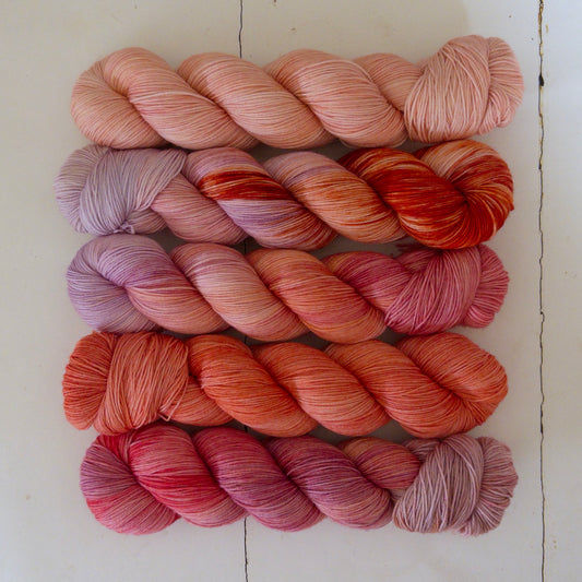 extra lite bright – five skein fade – pightle | fingering/4ply – midsummer