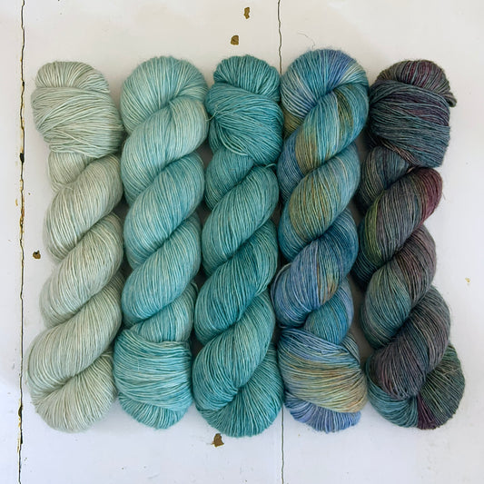 westknits – faded undulation shawl – cade | singles – yarn pack #1