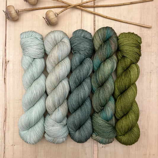 westknits hiberknitalong 2023 – glittering snowscape –  pightle | fingering/4ply – yarn pack #9